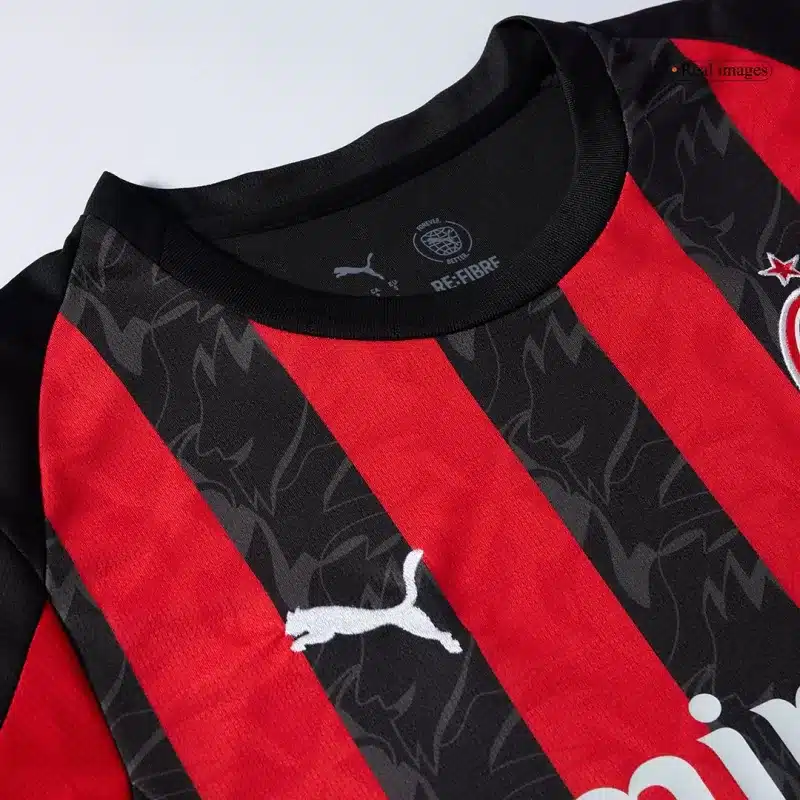 AC Milan Home Soccer Jersey 2025/26 with Red&Black available at gogoalshop