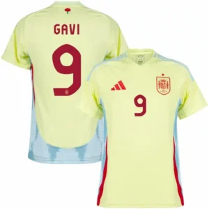 Spain Away Gavi 9 Shirt 2024-2025 Fan / Player version Size:S-2XL Non-Customize