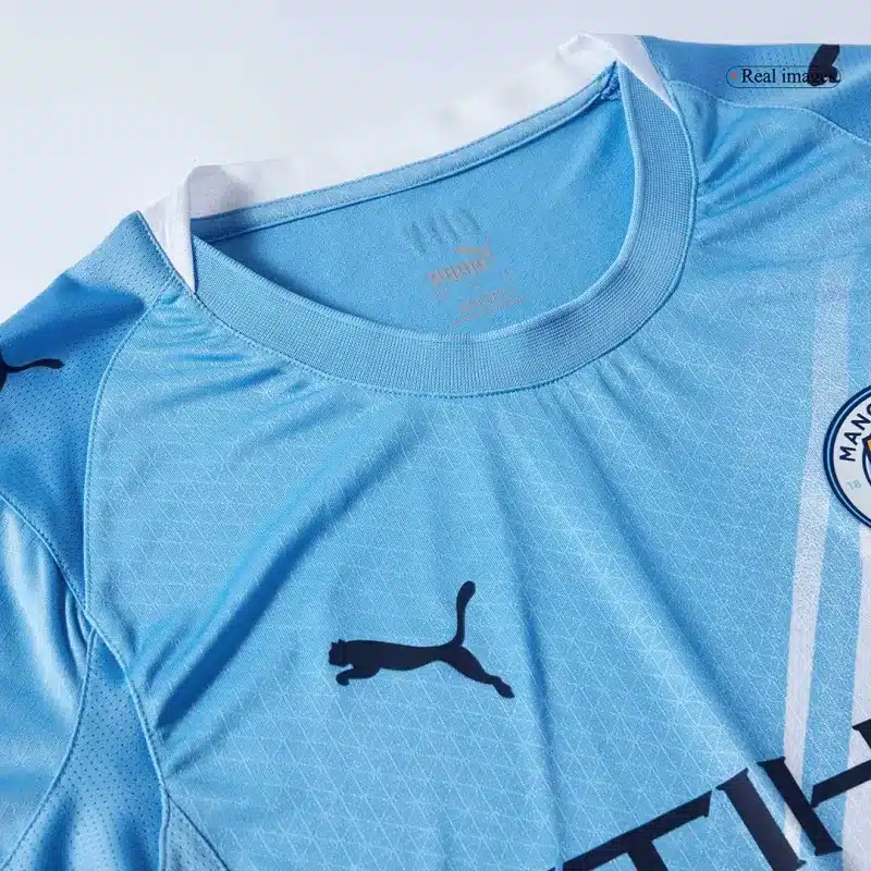 Manchester City Home Authentic Soccer Jersey 2025/26 with Blue available at gogoalshop