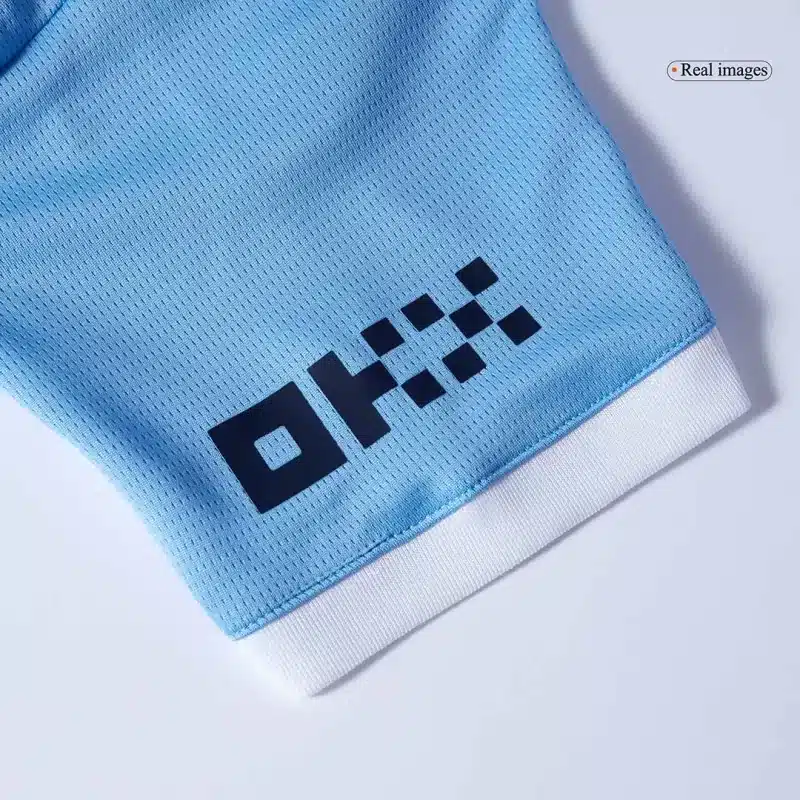 Manchester City Home Kids Soccer Jerseys Kit 2025/26 with Blue available at gogoalshop