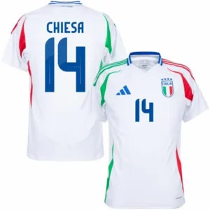 Italy Natio Away Chiesa 14 Shirt 2024-2025 Fan Size：S-2XL Non-Customize