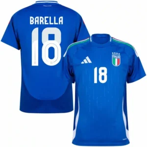 Italy Natio Home Barella 18 Shirt 2024-2025 Fan Size：S-2XL Non-Customize