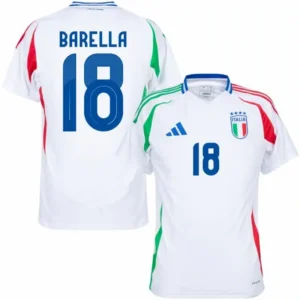 Italy Natio Away Barella 18 Shirt 2024-2025 Player version Size：S-2XL Non-Customize