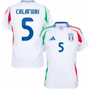 Italy Natio Away Calafiori 5 Shirt 2024-2025 Player version Size:S-2XL Non-Customize