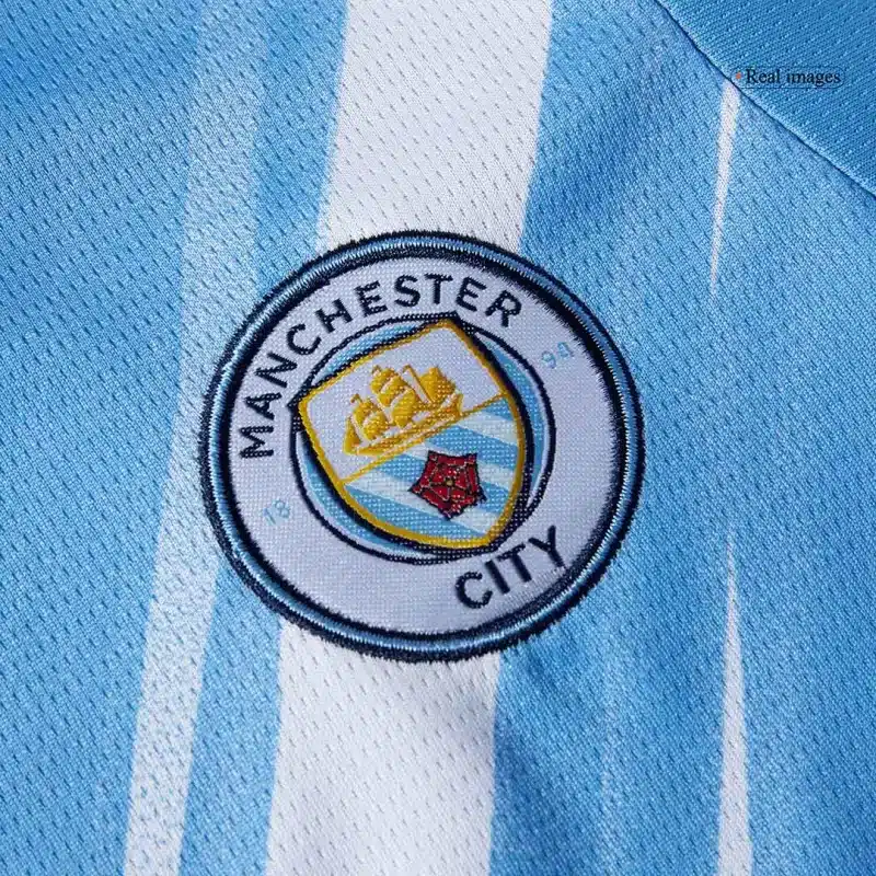 Manchester City Home Kids Soccer Jerseys Kit 2025/26 with Blue available at gogoalshop