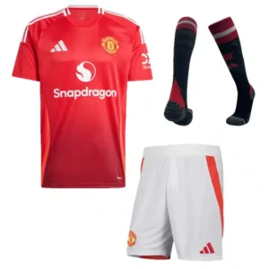 Manchester United 2024/25 Home Full Kit(Jersey+Shorts+Socks)