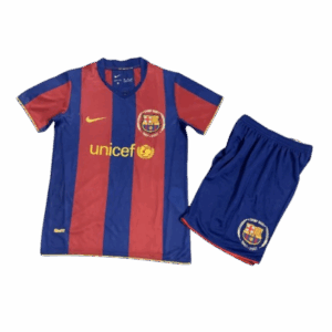 Barcelona 07-08 Home Retro Kids Kits Children Sets Football Jersey