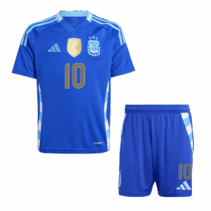 Kids Argentina MESSI #10 Custom Away Soccer Kits 2024
